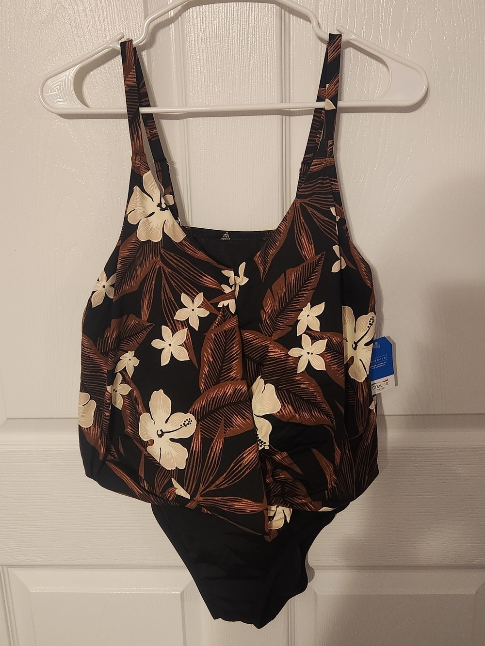 Floral Black & Brown Swimsuit